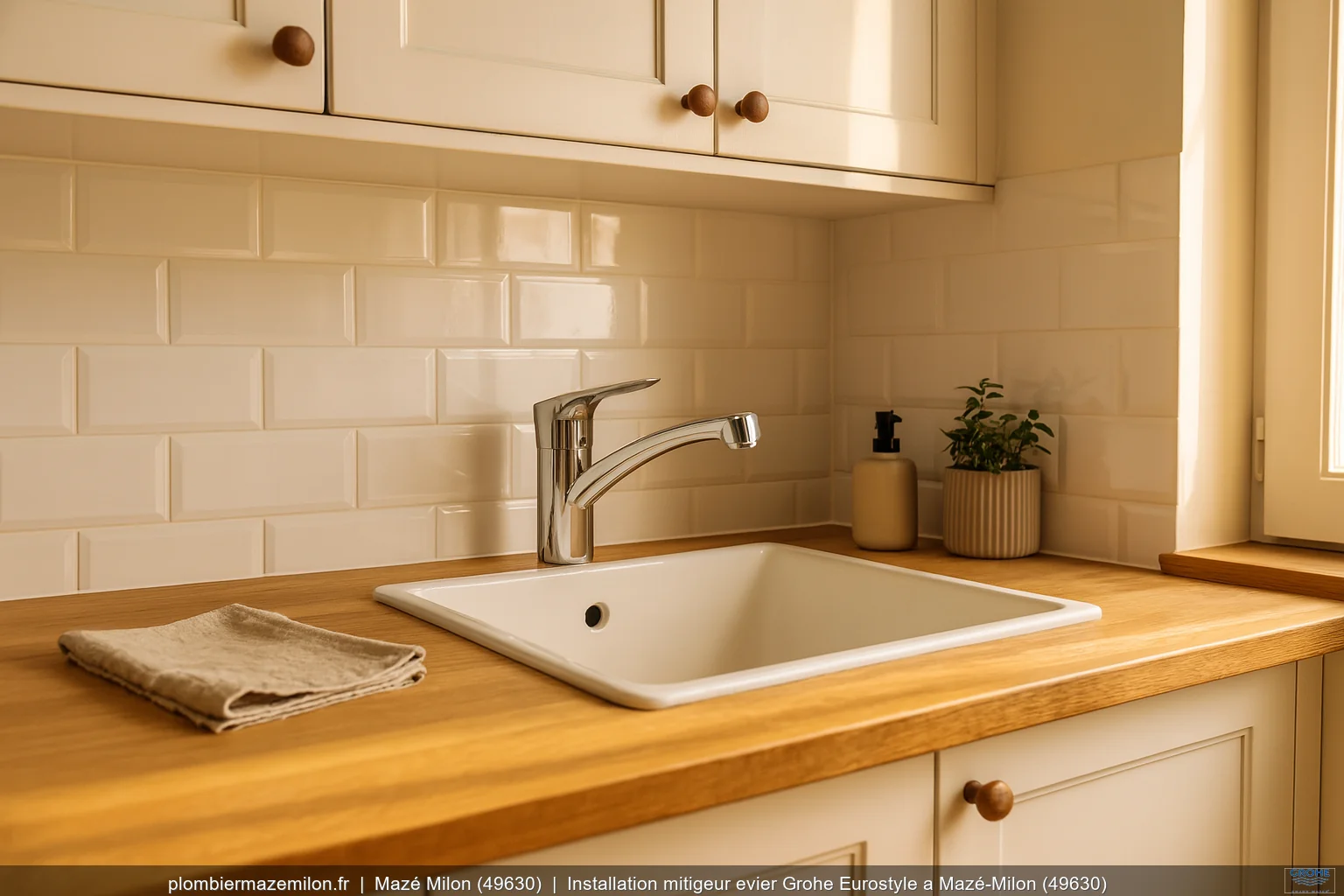 Installation mitigeur evier Grohe Eurostyle a Mazé-Milon (49630)