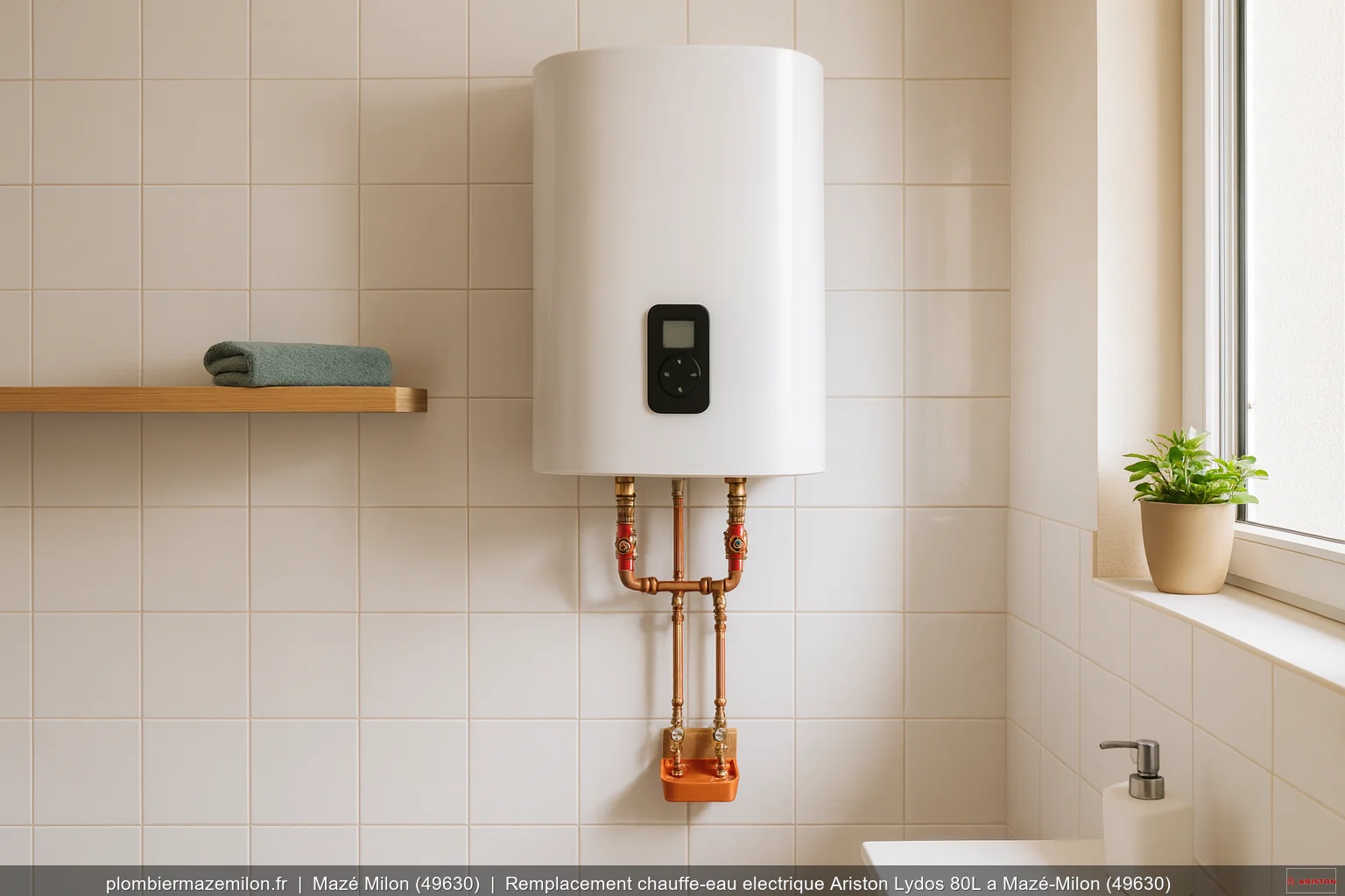 Remplacement chauffe-eau electrique Ariston Lydos 80L a Mazé-Milon (49630)